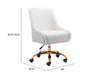 Madelaine Office Chair White & Gold - Cozy Roots Decor