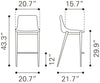 Magnus Barstool (Set of 2) Slate Gray & Walnut - Cozy Roots Decor