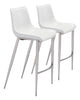 Magnus Barstool (Set of 2) White & Silver - Cozy Roots Decor
