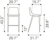 Magnus Barstool (Set of 2) White & Walnut - Cozy Roots Decor