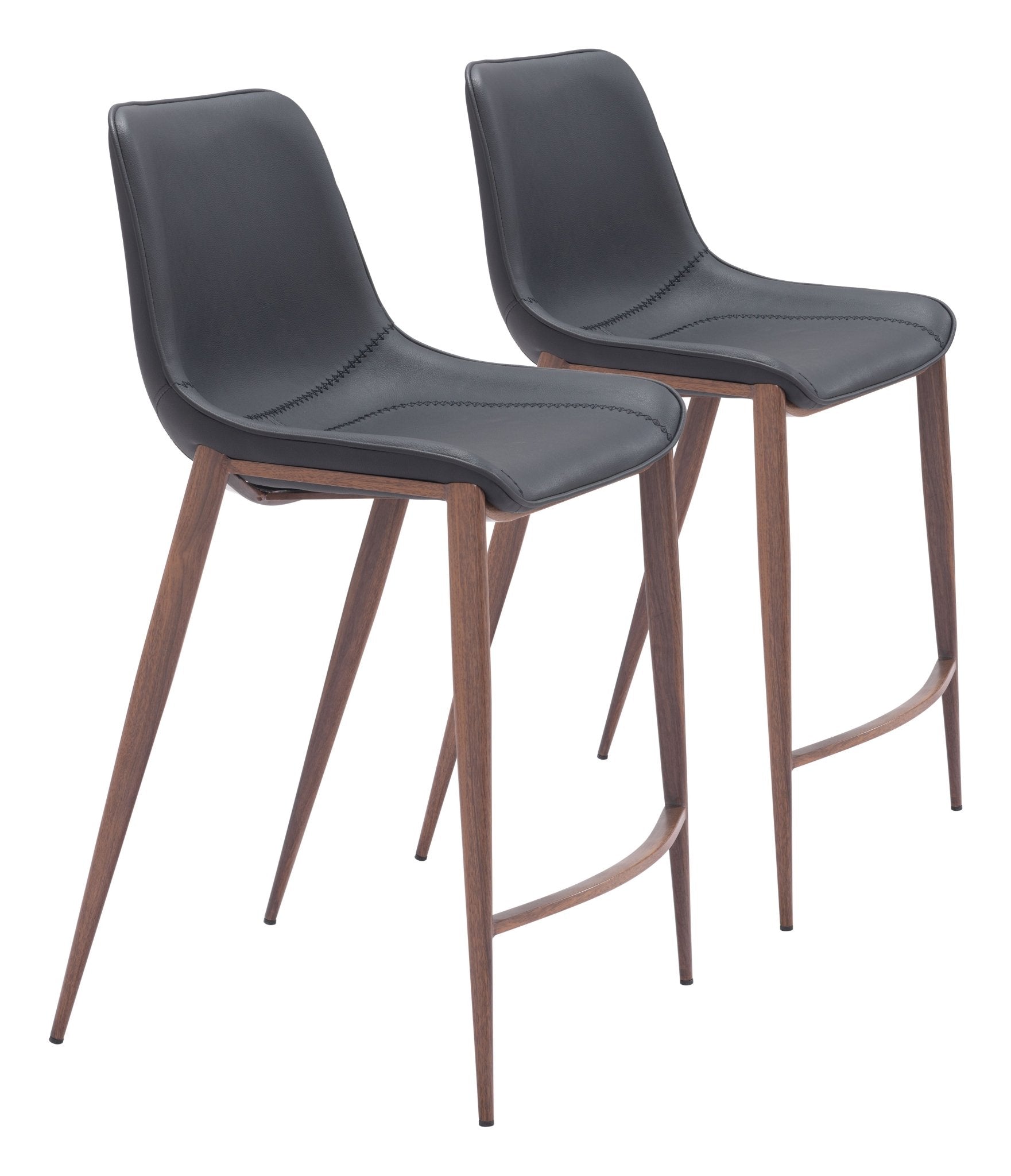Magnus Counter Stool (Set of 2) Black & Walnut - Cozy Roots Decor