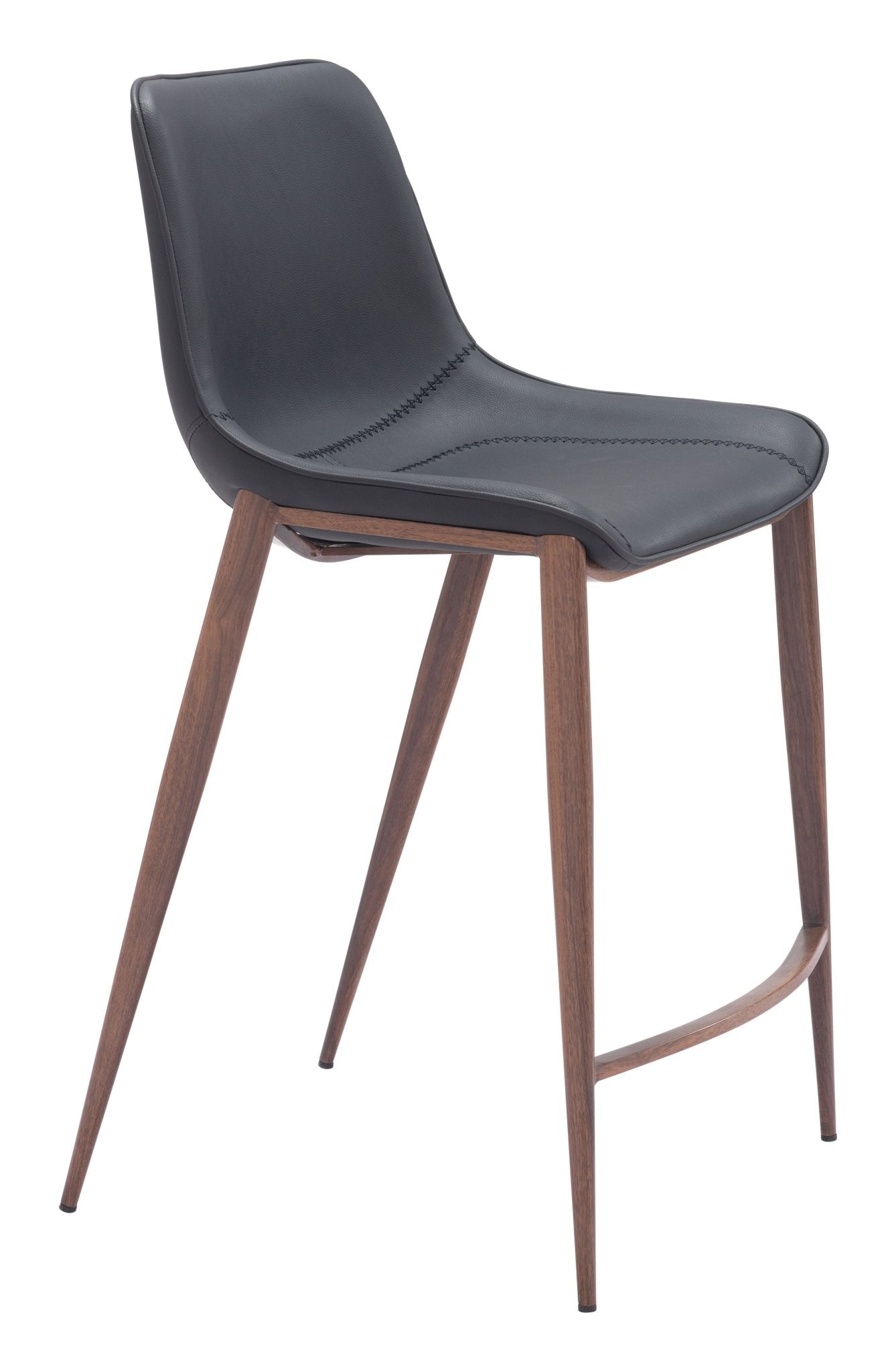 Magnus Counter Stool (Set of 2) Black & Walnut - Cozy Roots Decor