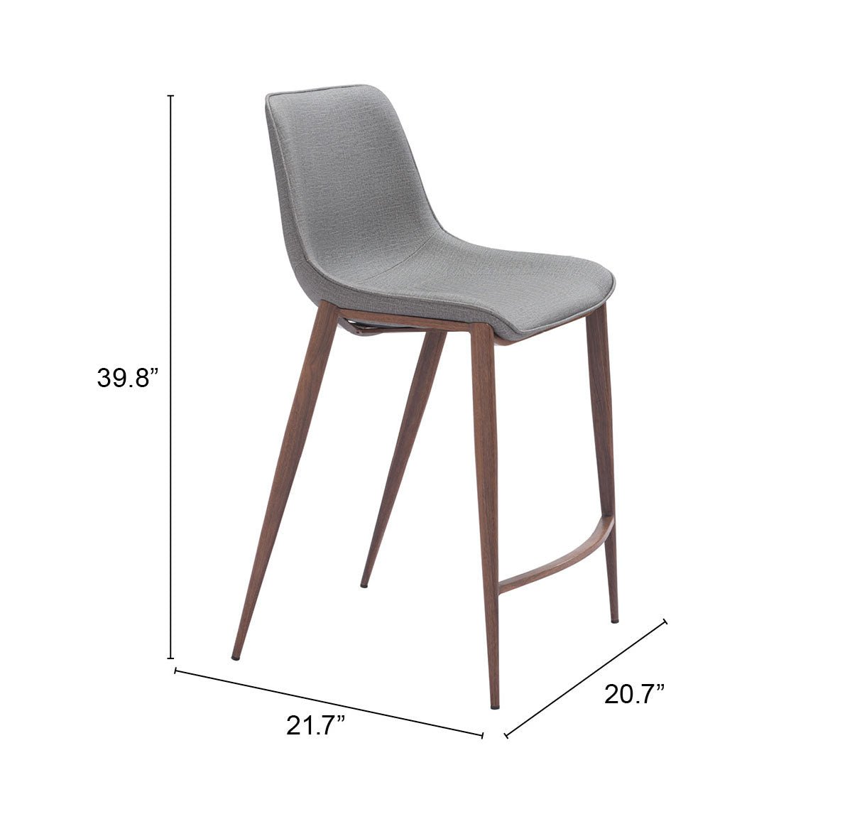 Magnus Counter Stool (Set of 2) Slate Gray & Walnut - Cozy Roots Decor