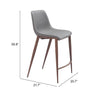 Magnus Counter Stool (Set of 2) Slate Gray & Walnut - Cozy Roots Decor