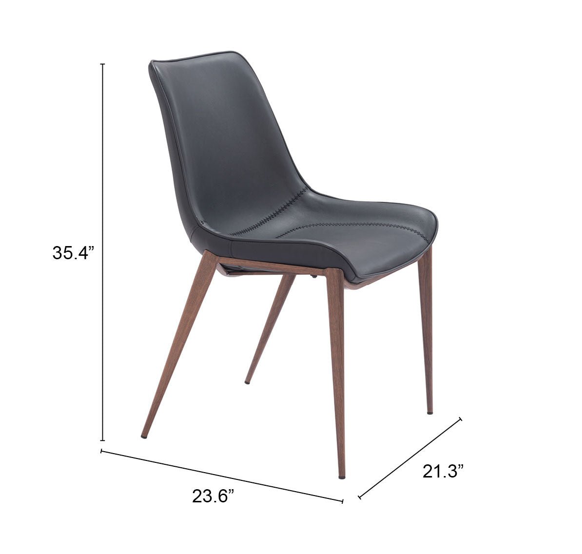 Magnus Dining Chair (Set of 2) Black & Walnut - Cozy Roots Decor
