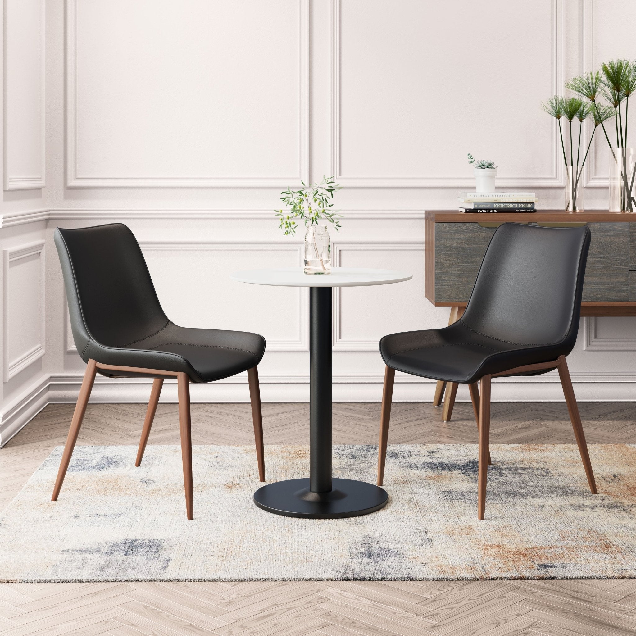 Magnus Dining Chair (Set of 2) Black & Walnut - Cozy Roots Decor