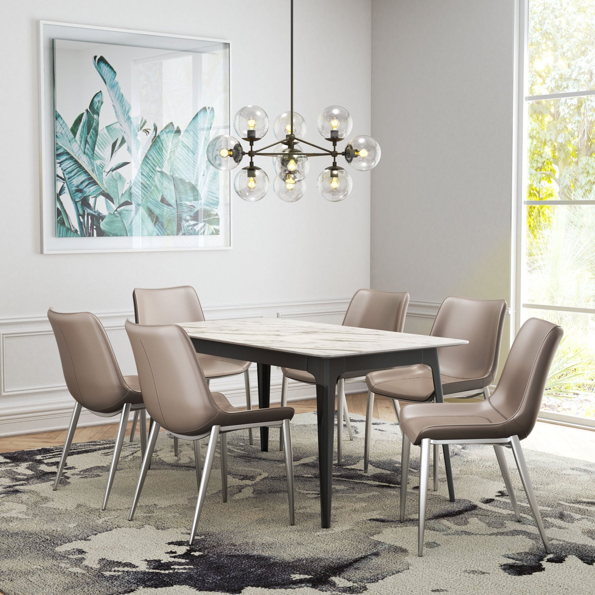 Magnus Dining Chair (Set of 2) Brown & Silver - Cozy Roots Decor