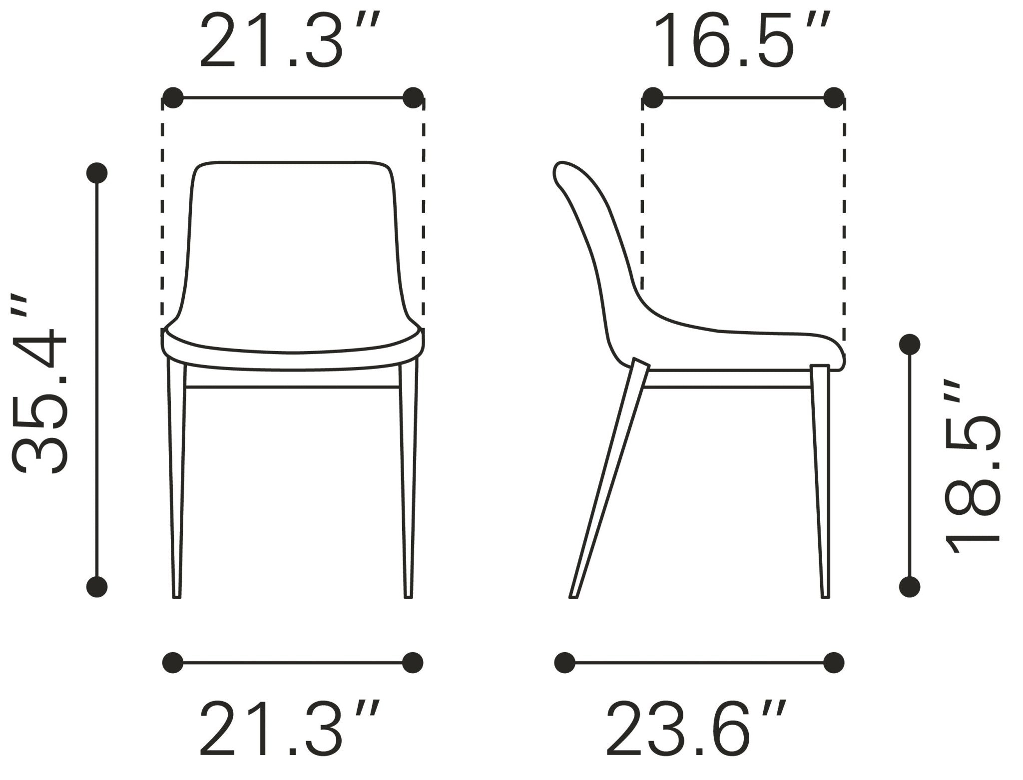 Magnus Dining Chair (Set of 2) Slate Gray & Walnut - Cozy Roots Decor