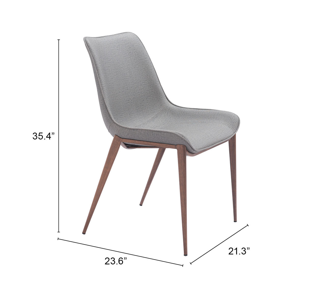 Magnus Dining Chair (Set of 2) Slate Gray & Walnut - Cozy Roots Decor