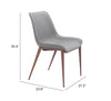 Magnus Dining Chair (Set of 2) Slate Gray & Walnut - Cozy Roots Decor