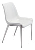 Magnus Dining Chair (Set of 2) White & Silver - Cozy Roots Decor