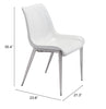 Magnus Dining Chair (Set of 2) White & Silver - Cozy Roots Decor