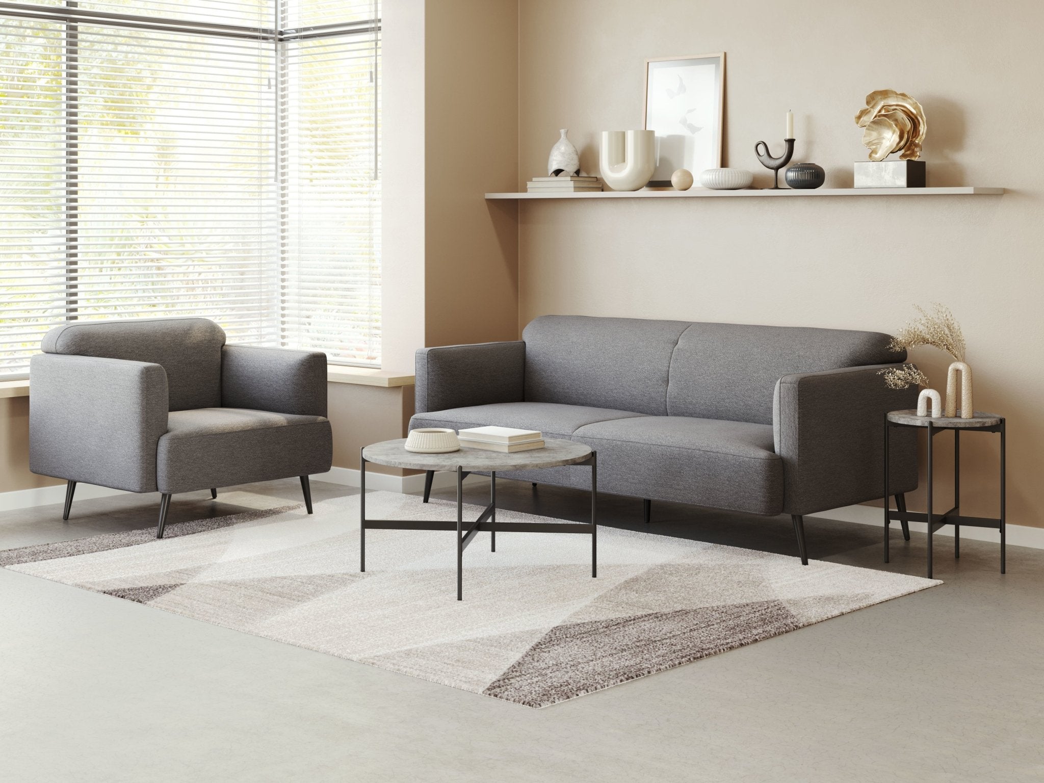 Malo Coffee Table Set (2 - Piece) Gray & Black - Cozy Roots Decor