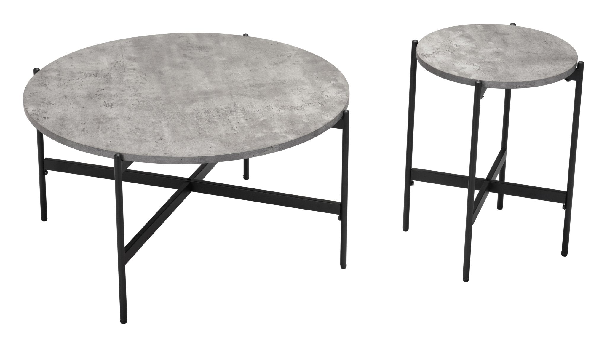 Malo Coffee Table Set (2 - Piece) Gray & Black - Cozy Roots Decor