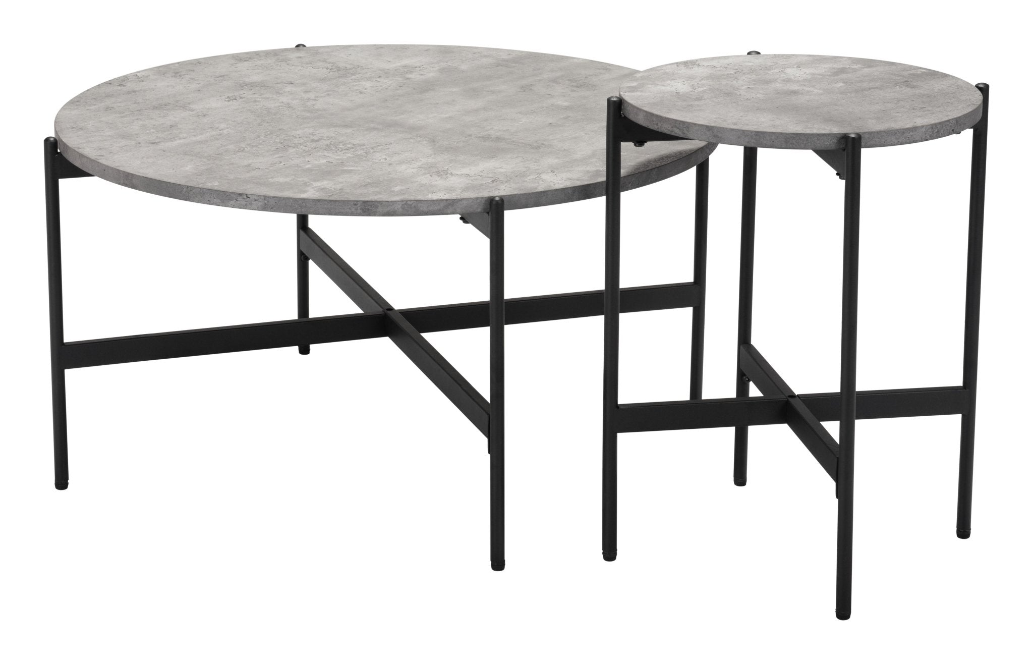 Malo Coffee Table Set (2 - Piece) Gray & Black - Cozy Roots Decor