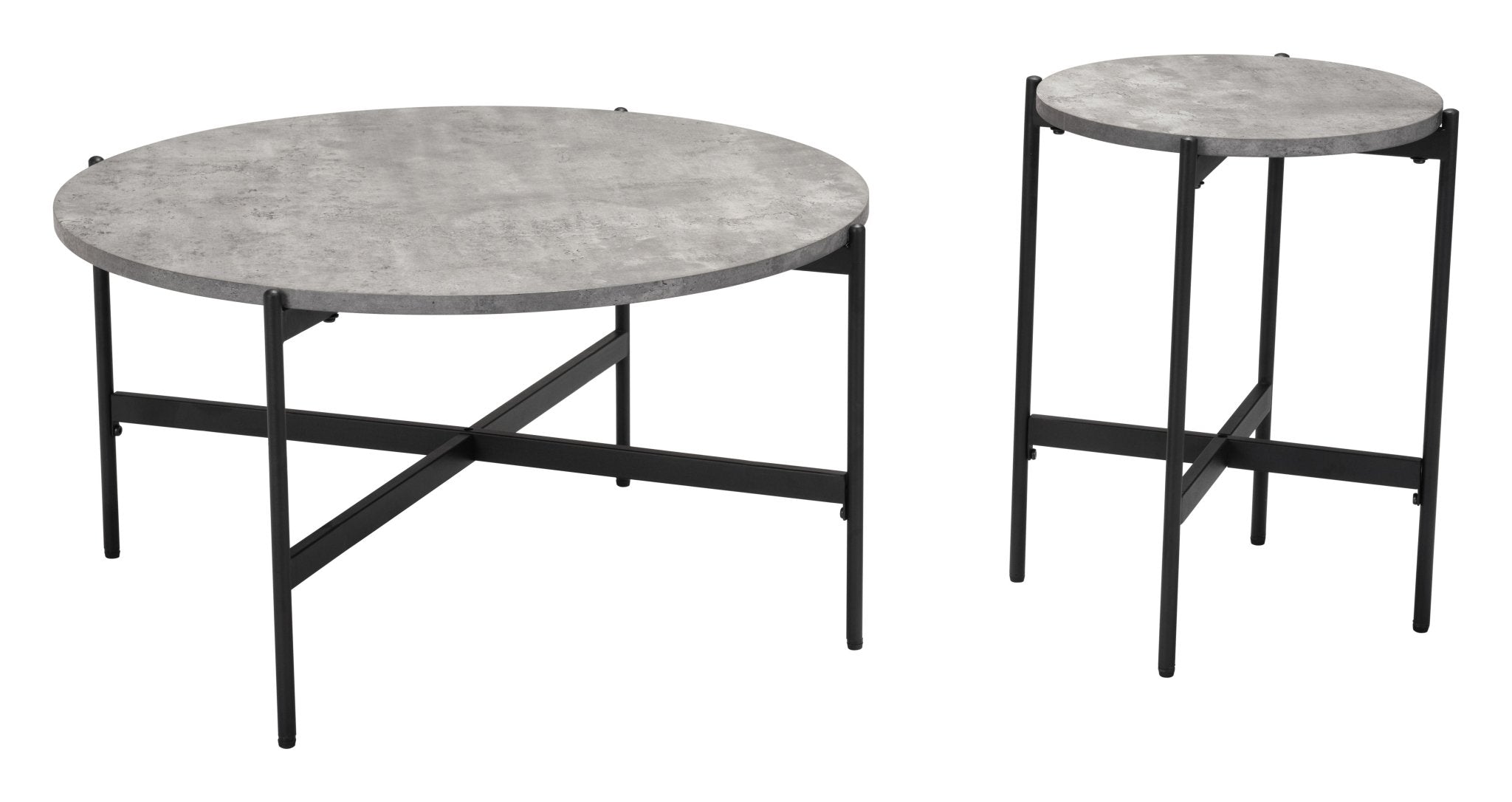 Malo Coffee Table Set (2 - Piece) Gray & Black - Cozy Roots Decor