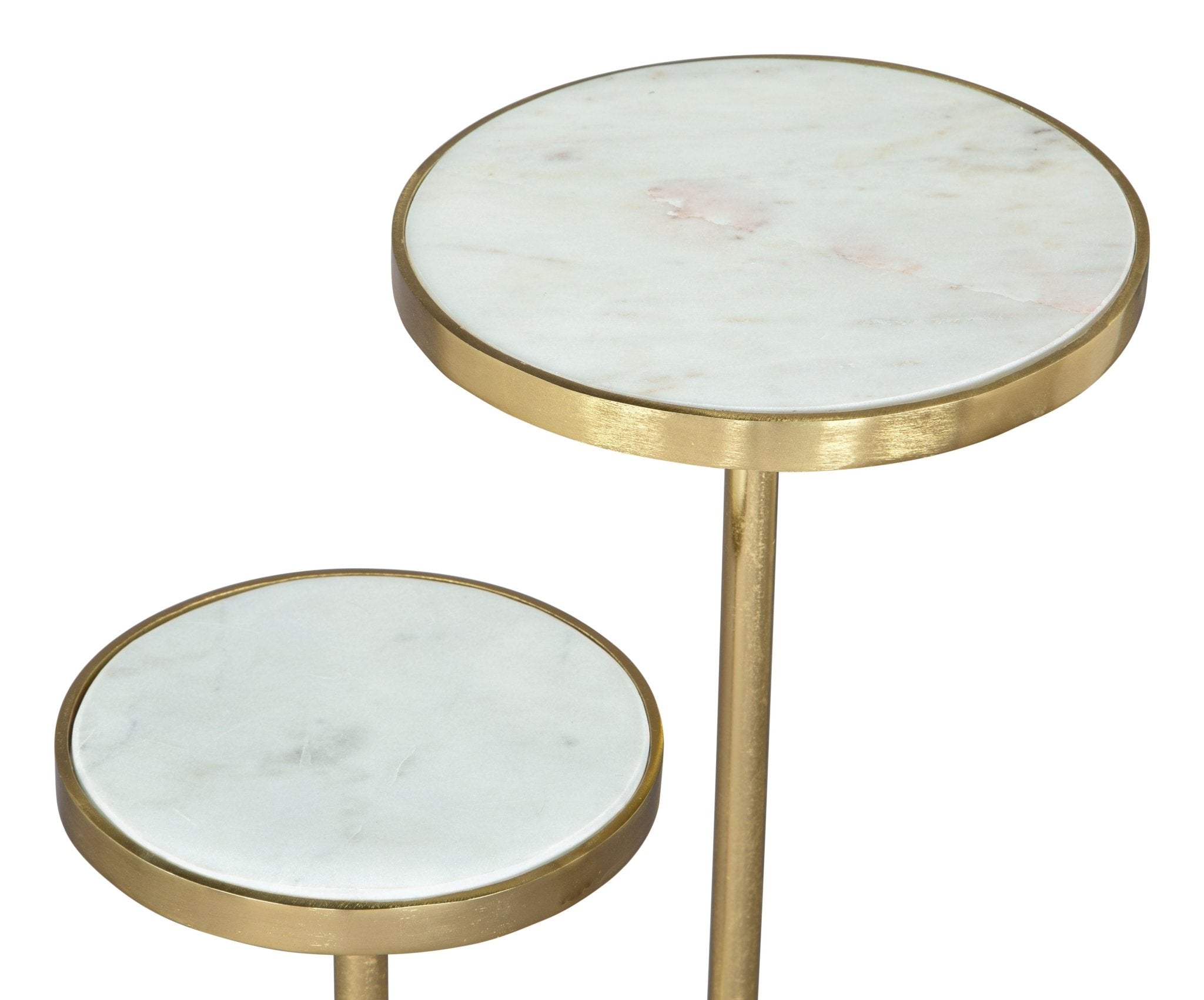 Marc Side Table White & Gold - Cozy Roots Decor
