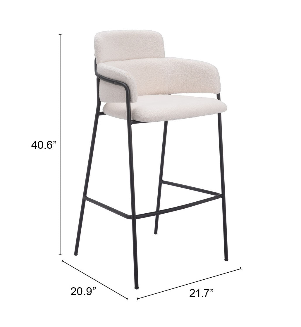 Marcel Barstool (Set of 2) Cream - Cozy Roots Decor