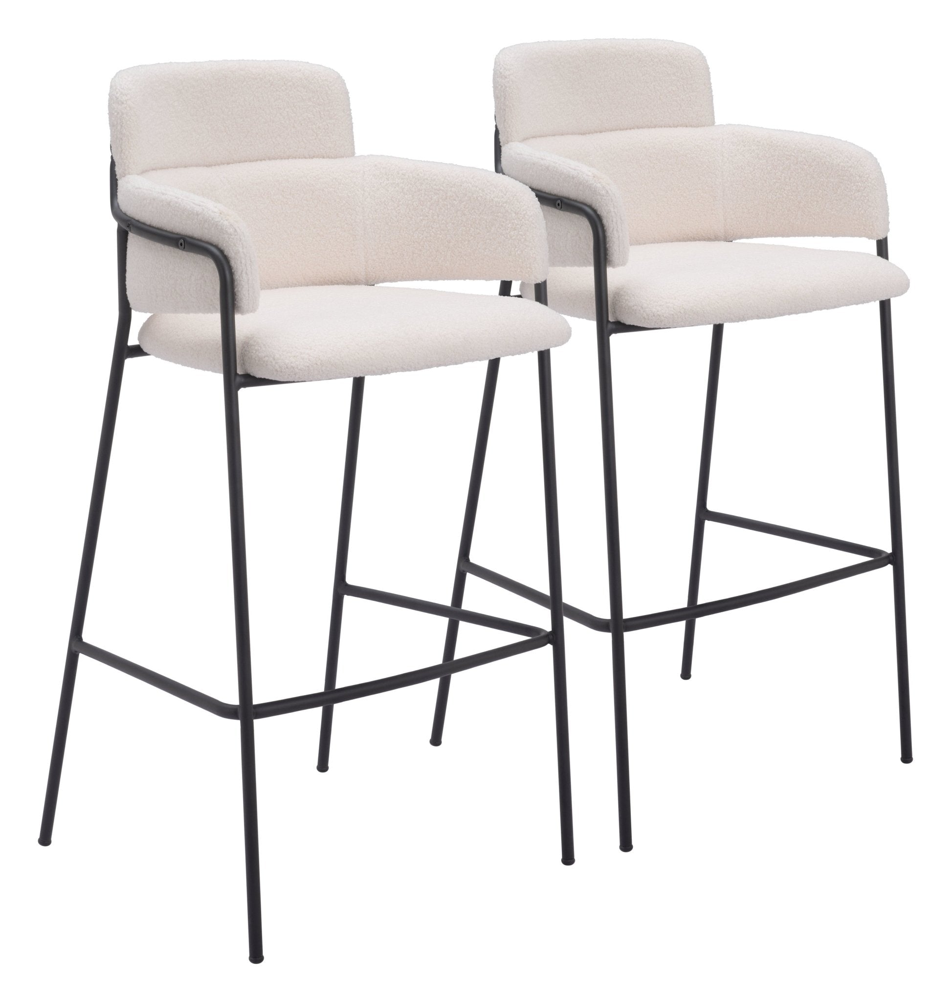 Marcel Barstool (Set of 2) Cream - Cozy Roots Decor