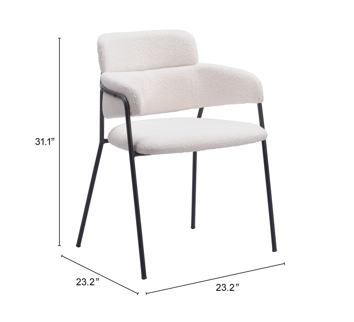 Marcel Dining Chair (Set of 2) Cream - Cozy Roots Decor
