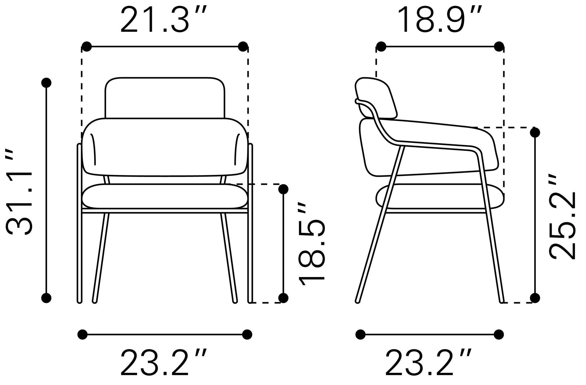 Marcel Dining Chair (Set of 2) Cream - Cozy Roots Decor