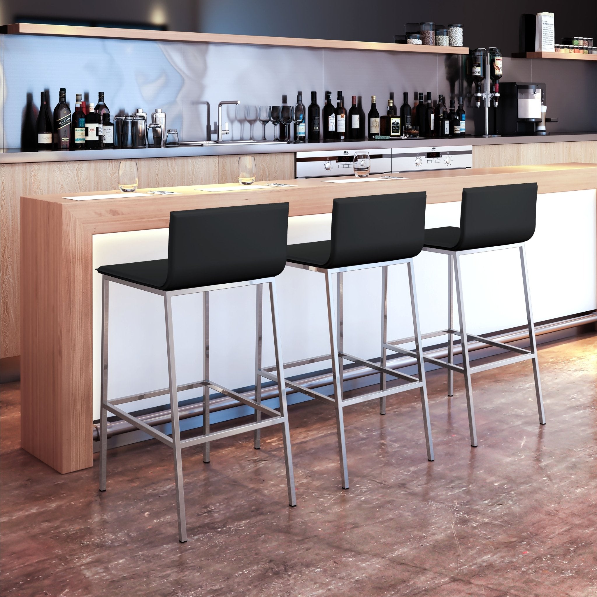 Marina Barstool (Set of 2) Black - Cozy Roots Decor