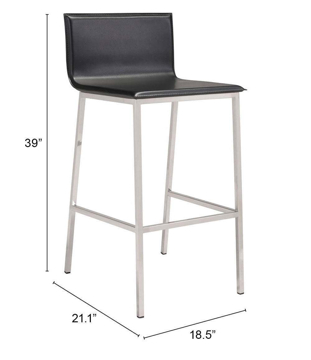 Marina Barstool (Set of 2) Black - Cozy Roots Decor