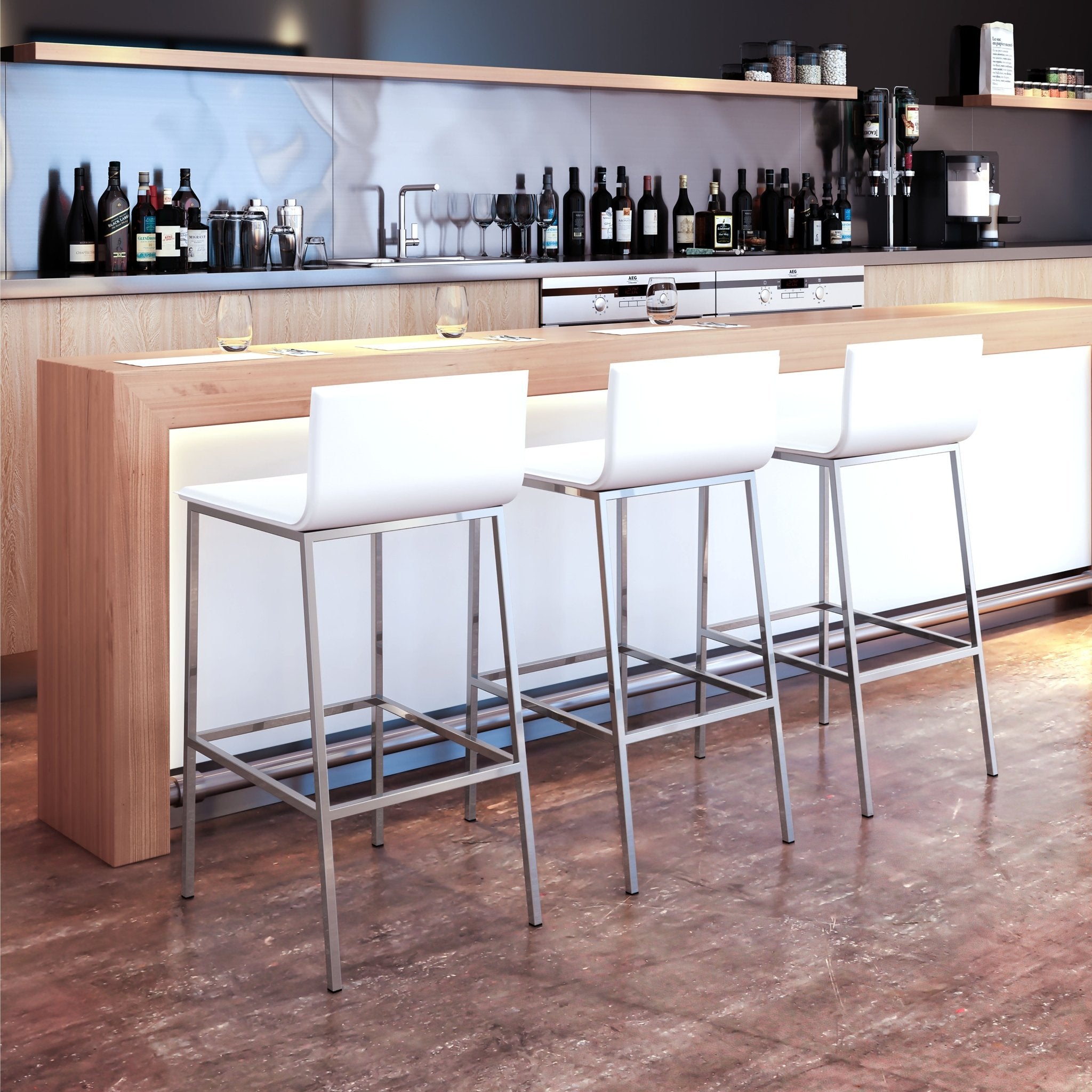 Marina Barstool (Set of 2) White - Cozy Roots Decor