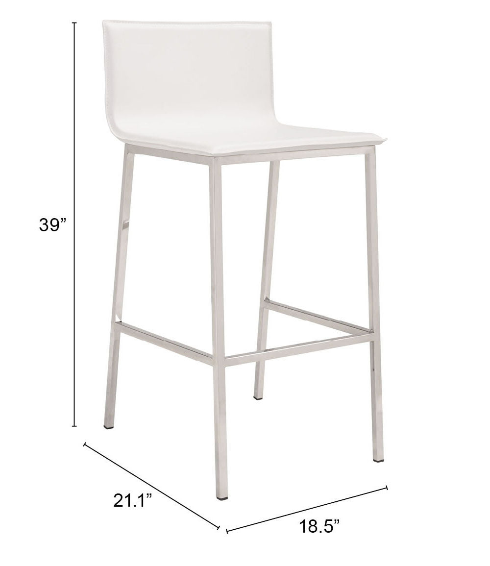 Marina Barstool (Set of 2) White - Cozy Roots Decor