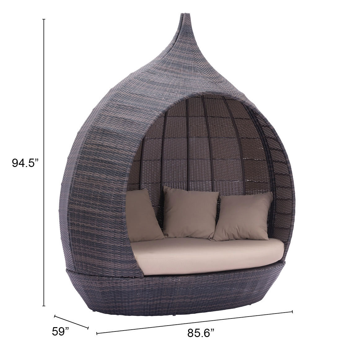 Martinique Beach Daybed Brown & Beige - Cozy Roots Decor