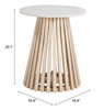 Mazara Side Table White & Natural - Cozy Roots Decor