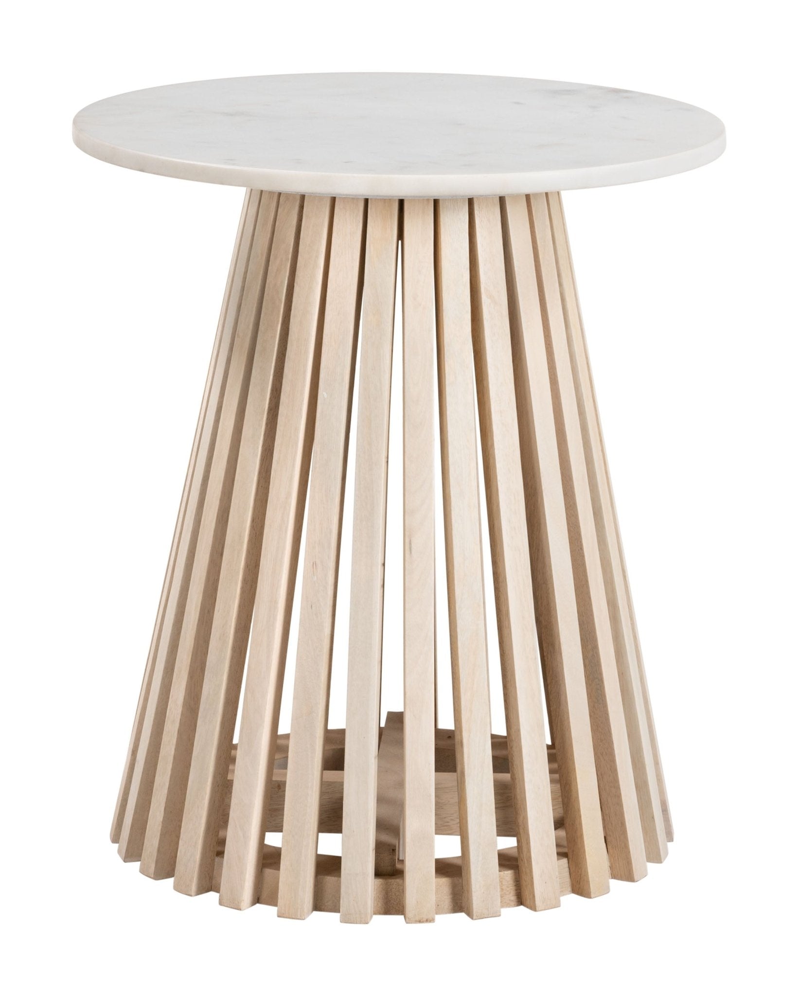 Mazara Side Table White & Natural - Cozy Roots Decor