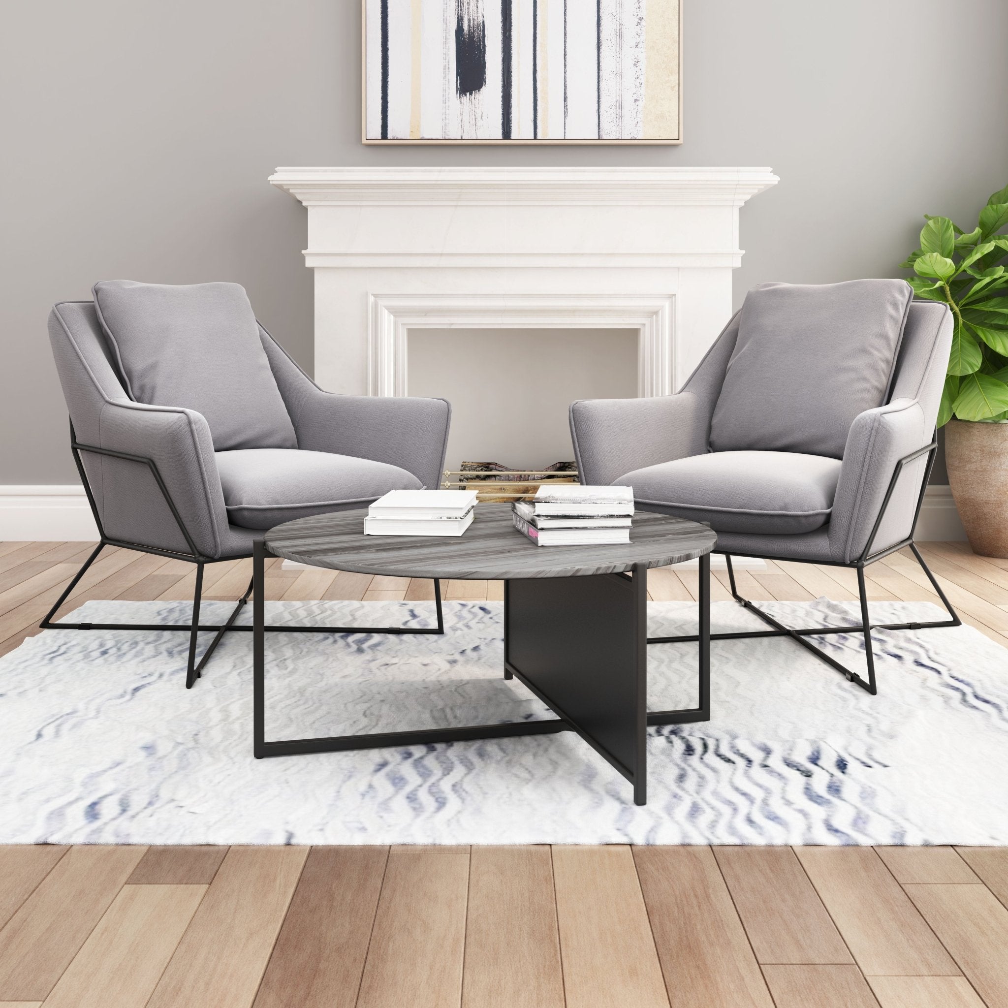 Mcbride Coffee Table Gray & Black - Cozy Roots Decor