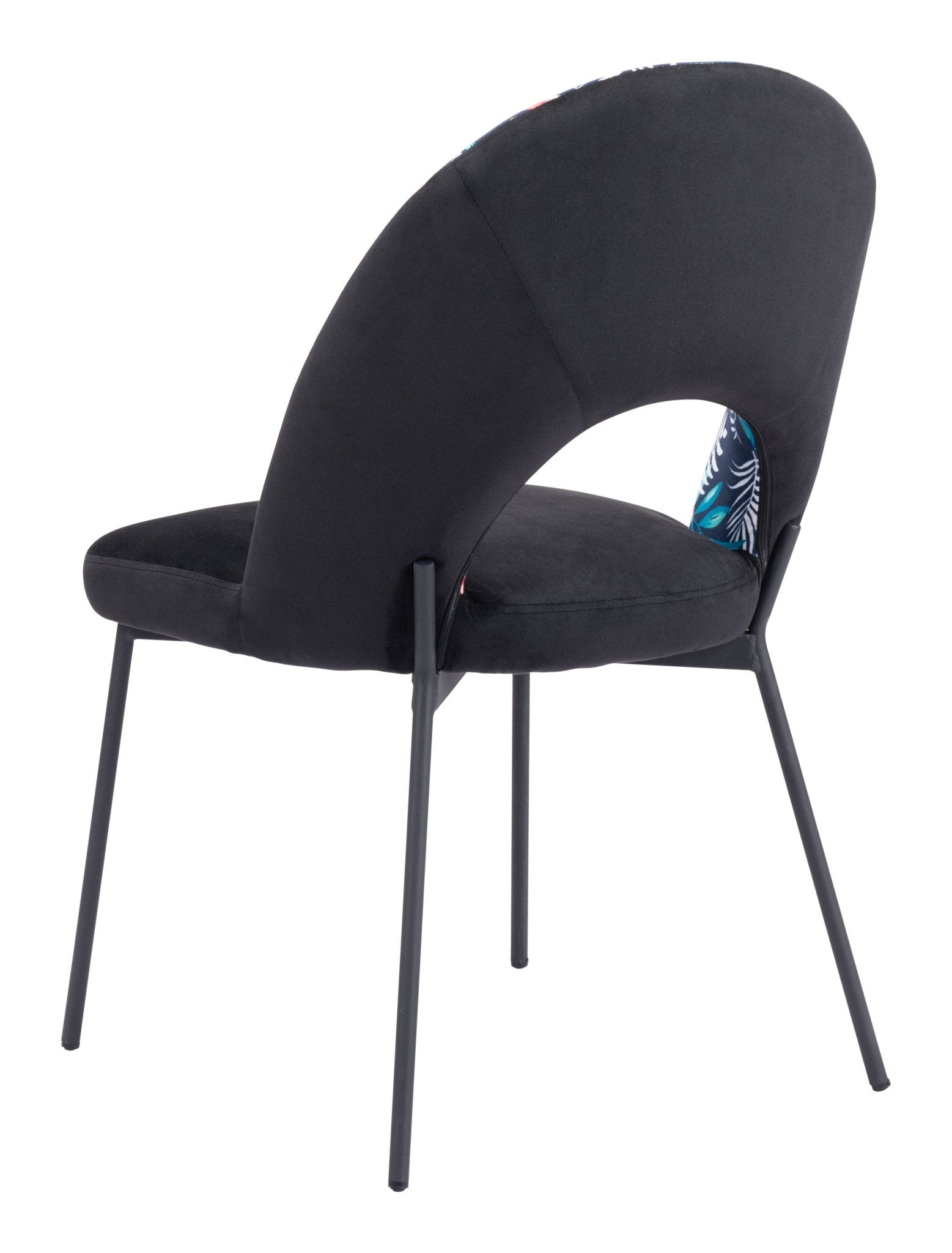 Merion Dining Chair (Set of 2) Multicolor Print & Black - Cozy Roots Decor