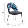 Merion Dining Chair (Set of 2) Multicolor Print & Black - Cozy Roots Decor