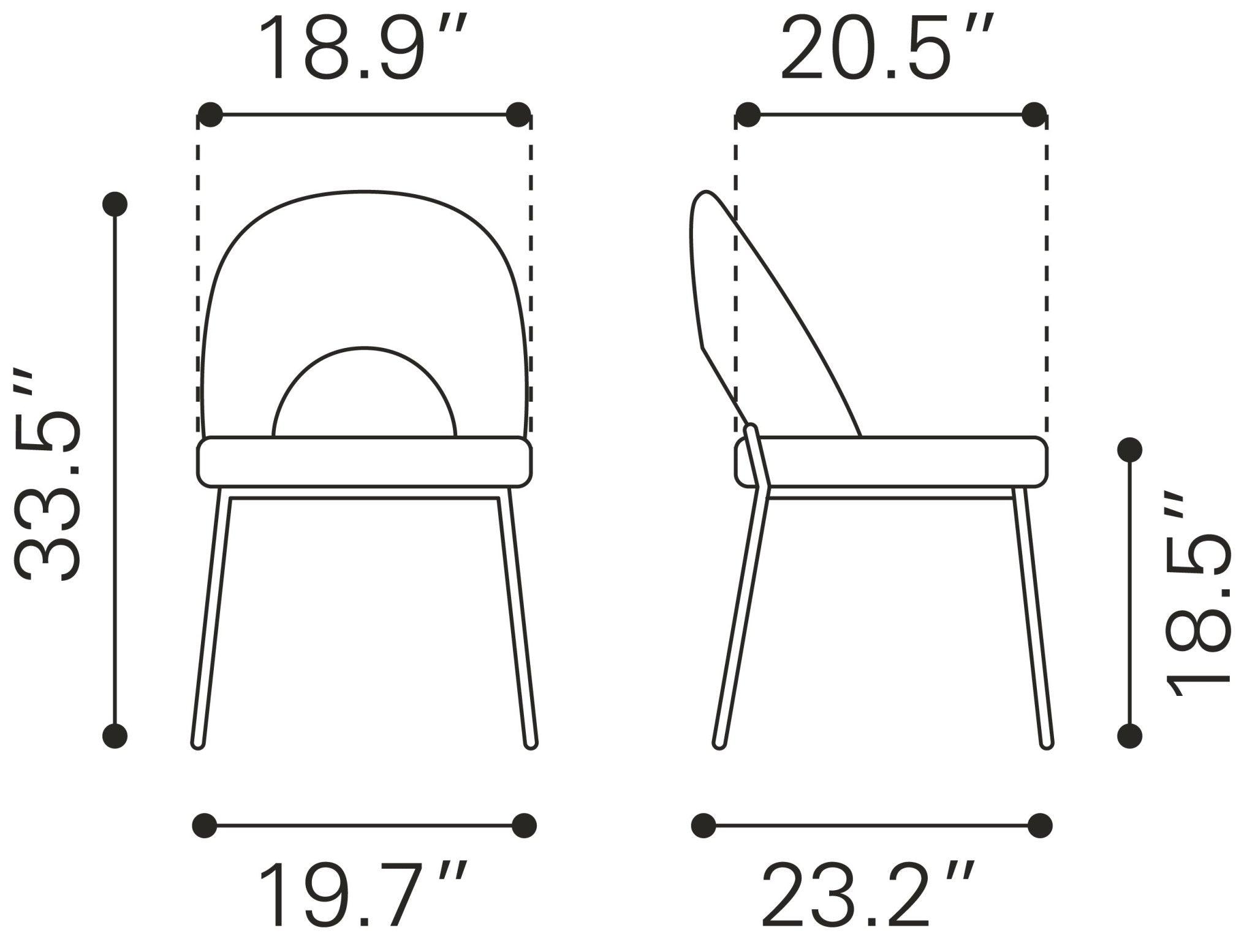 Merion Dining Chair (Set of 2) Multicolor Print & Black - Cozy Roots Decor