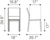 Metropolitan Armless Dining Chair (Set of 2) Gray & Silver - Cozy Roots Decor