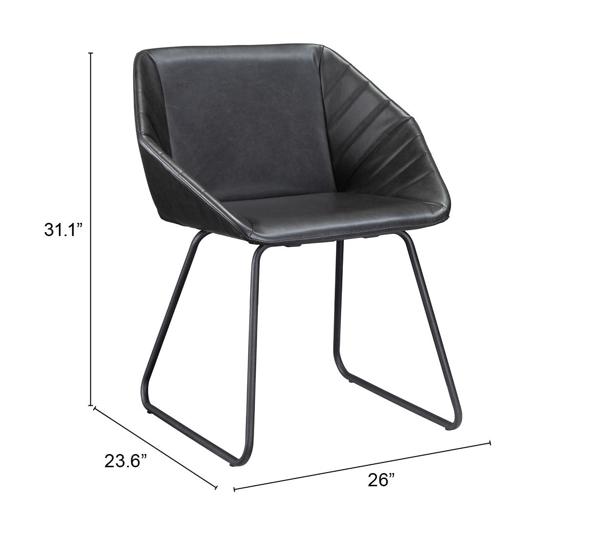 Miguel Dining Chair (Set of 2) Black - Cozy Roots Decor