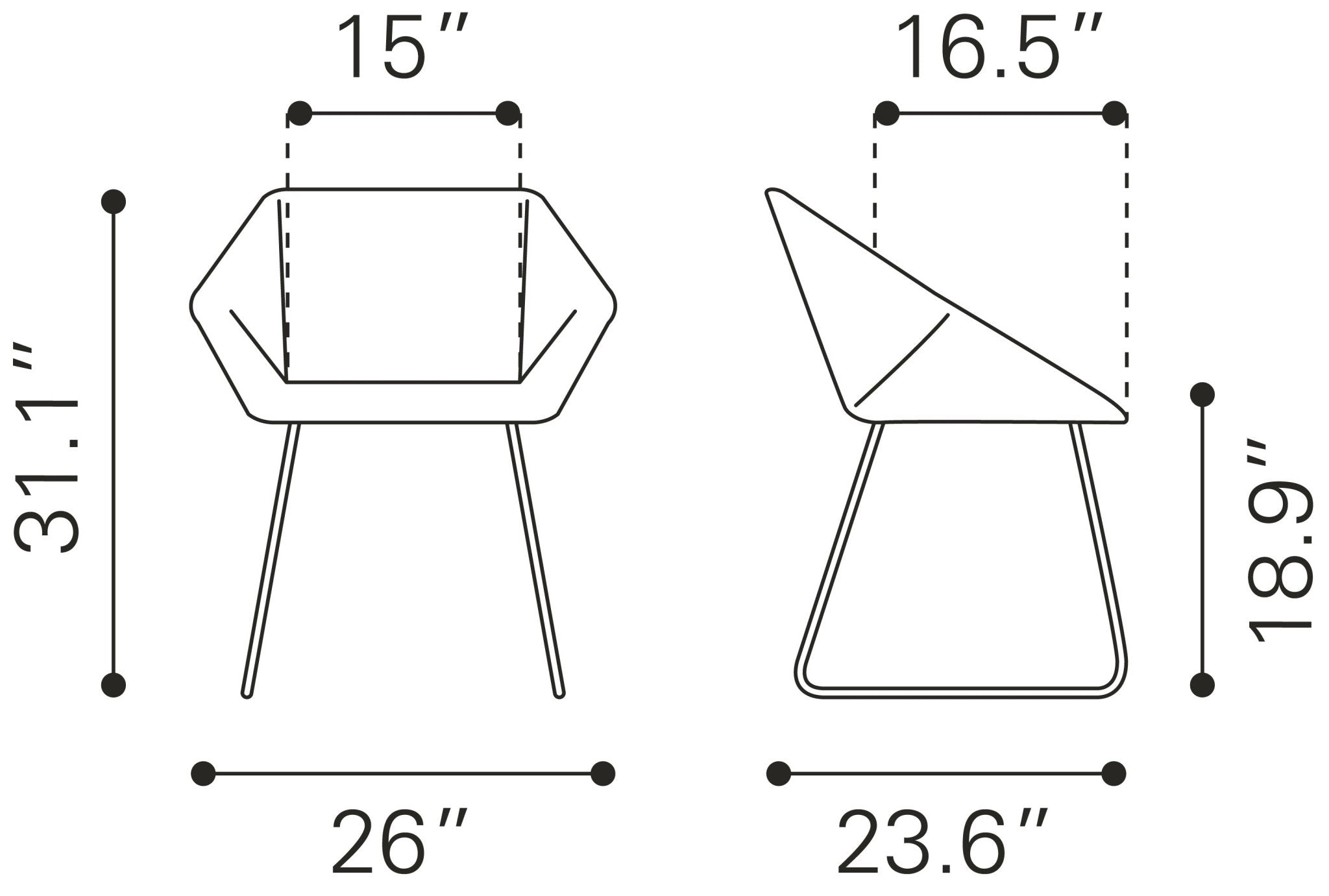 Miguel Dining Chair (Set of 2) White - Cozy Roots Decor