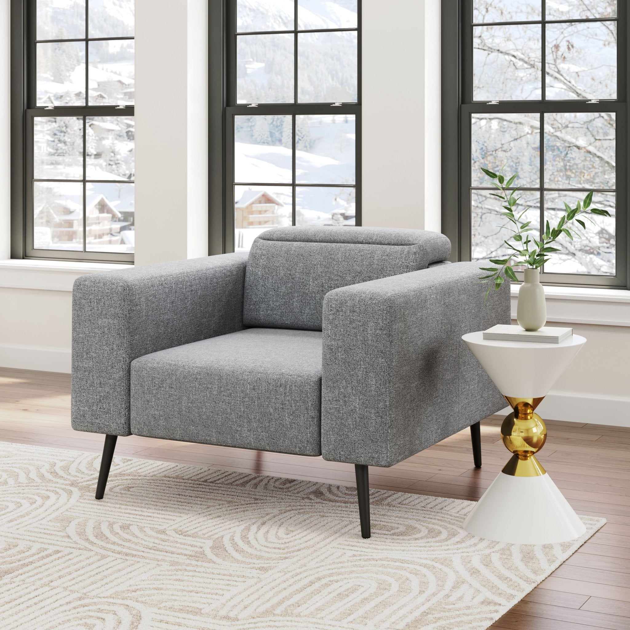 Milan Armchair Dark Gray - Cozy Roots Decor