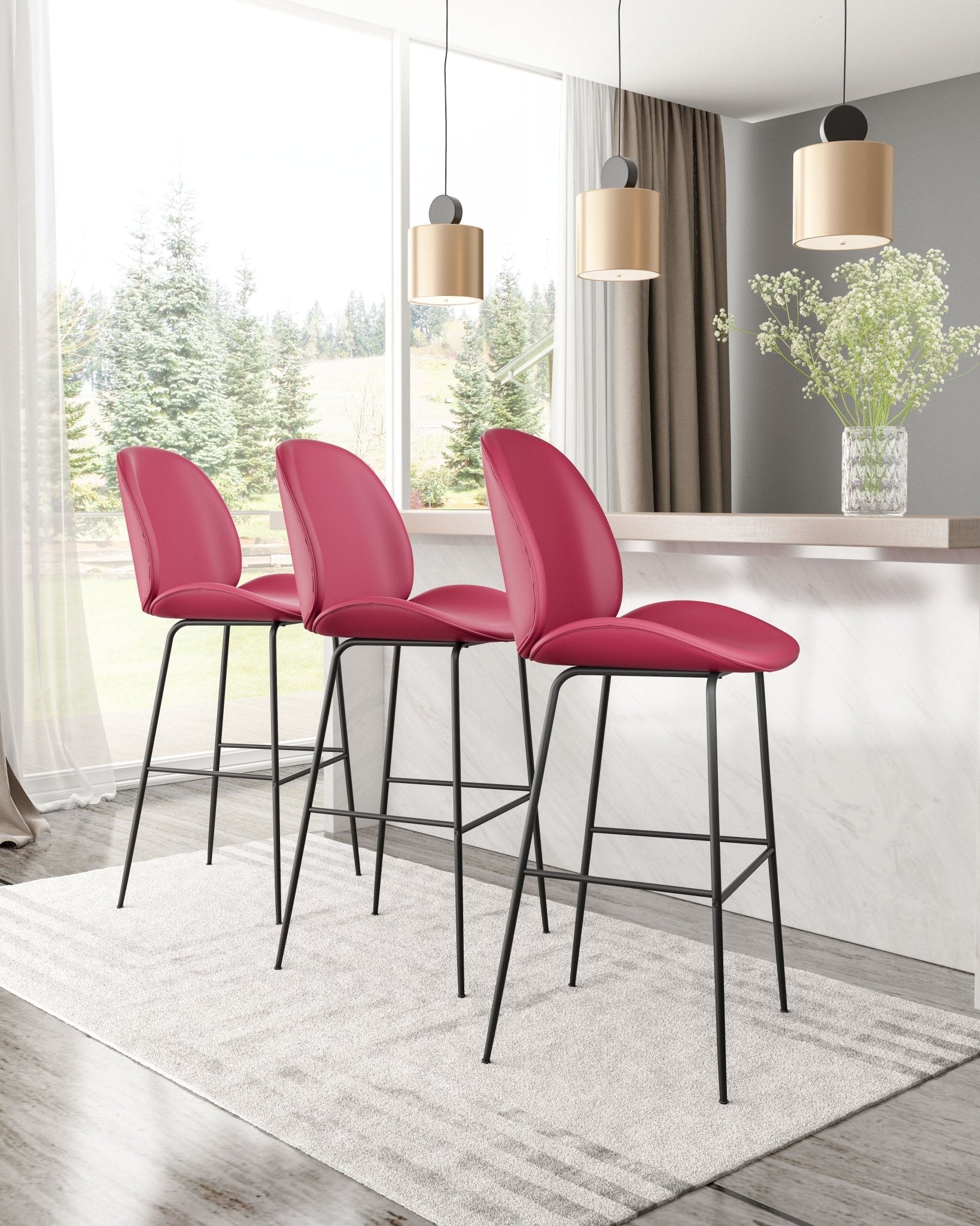 Miles Barstool Red - Cozy Roots Decor