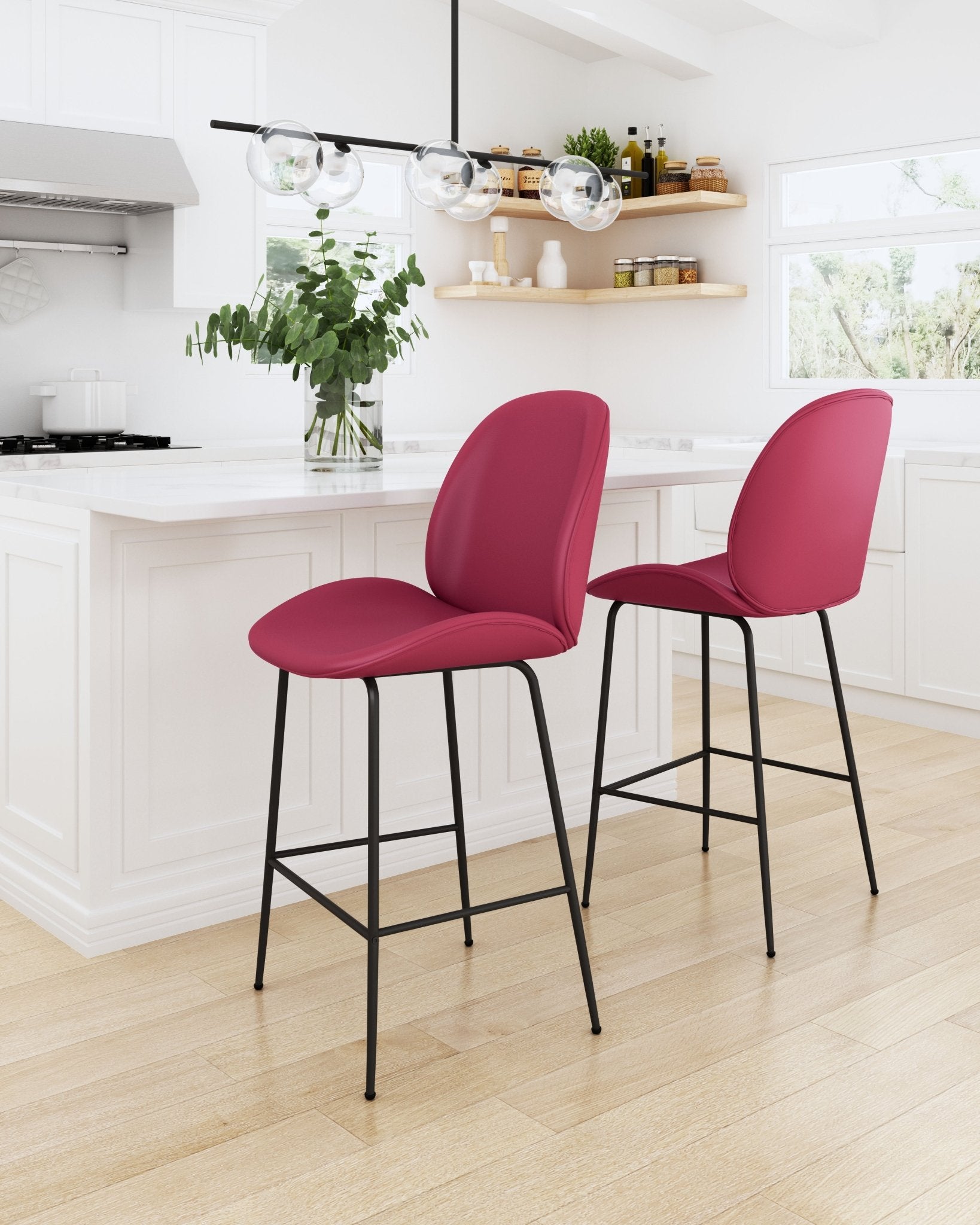 Miles Counter Stool Red - Cozy Roots Decor