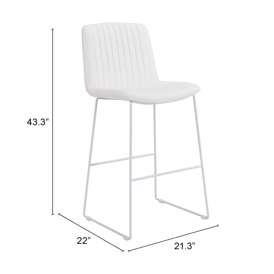 Mode Barstool (Set of 2) White - Cozy Roots Decor