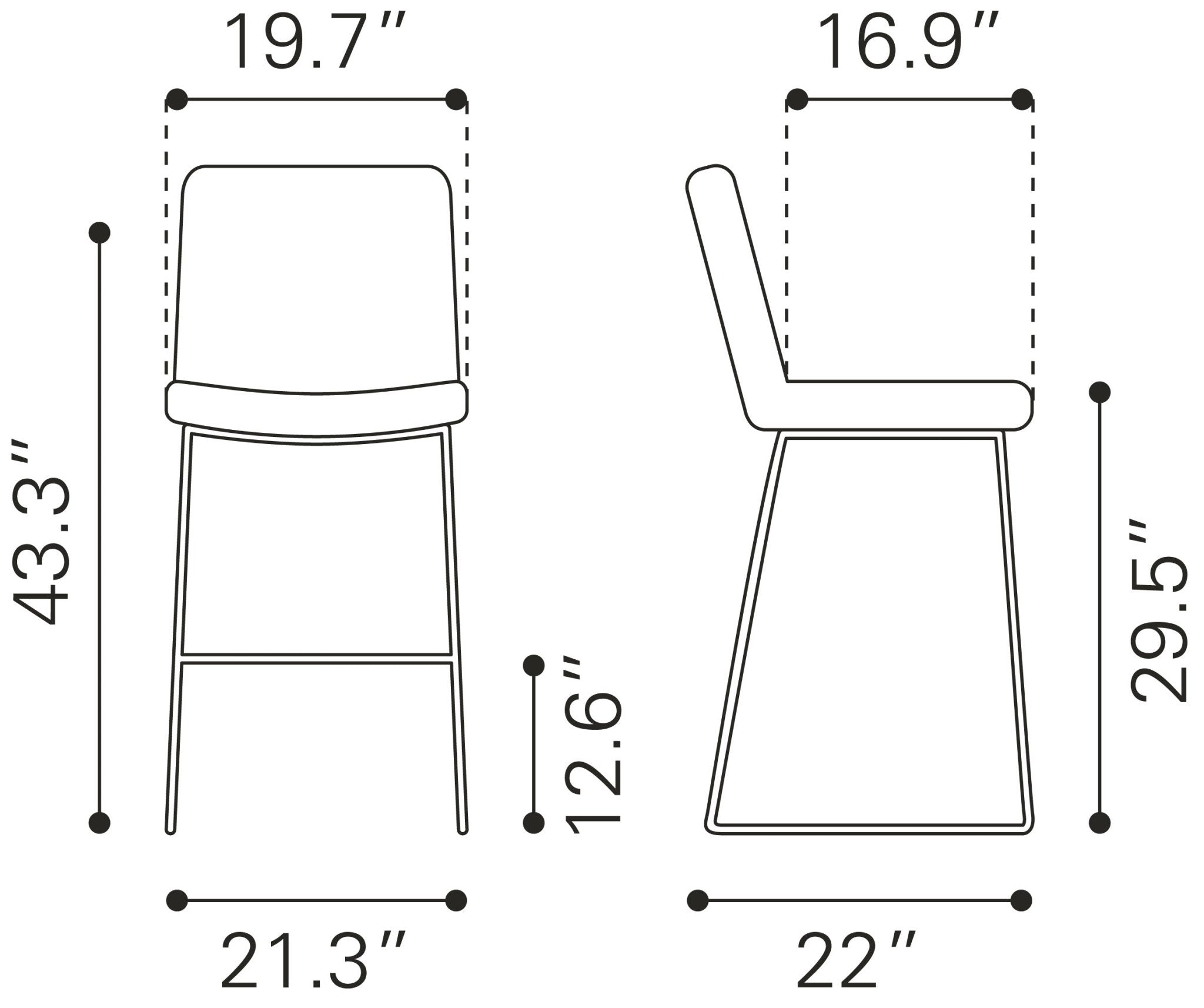 Mode Barstool (Set of 2) Yellow - Cozy Roots Decor