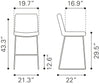 Mode Barstool (Set of 2) Yellow - Cozy Roots Decor