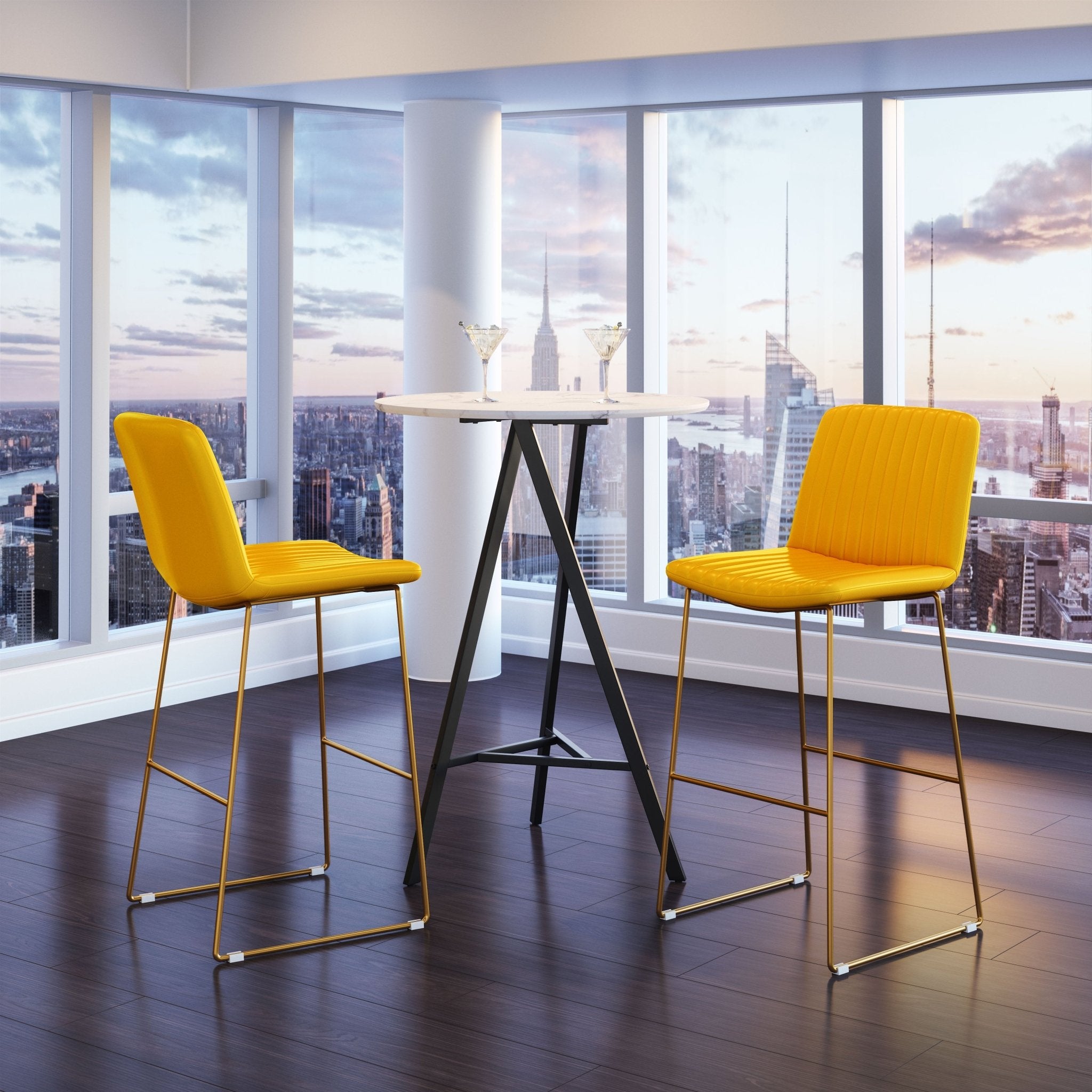 Mode Barstool (Set of 2) Yellow - Cozy Roots Decor