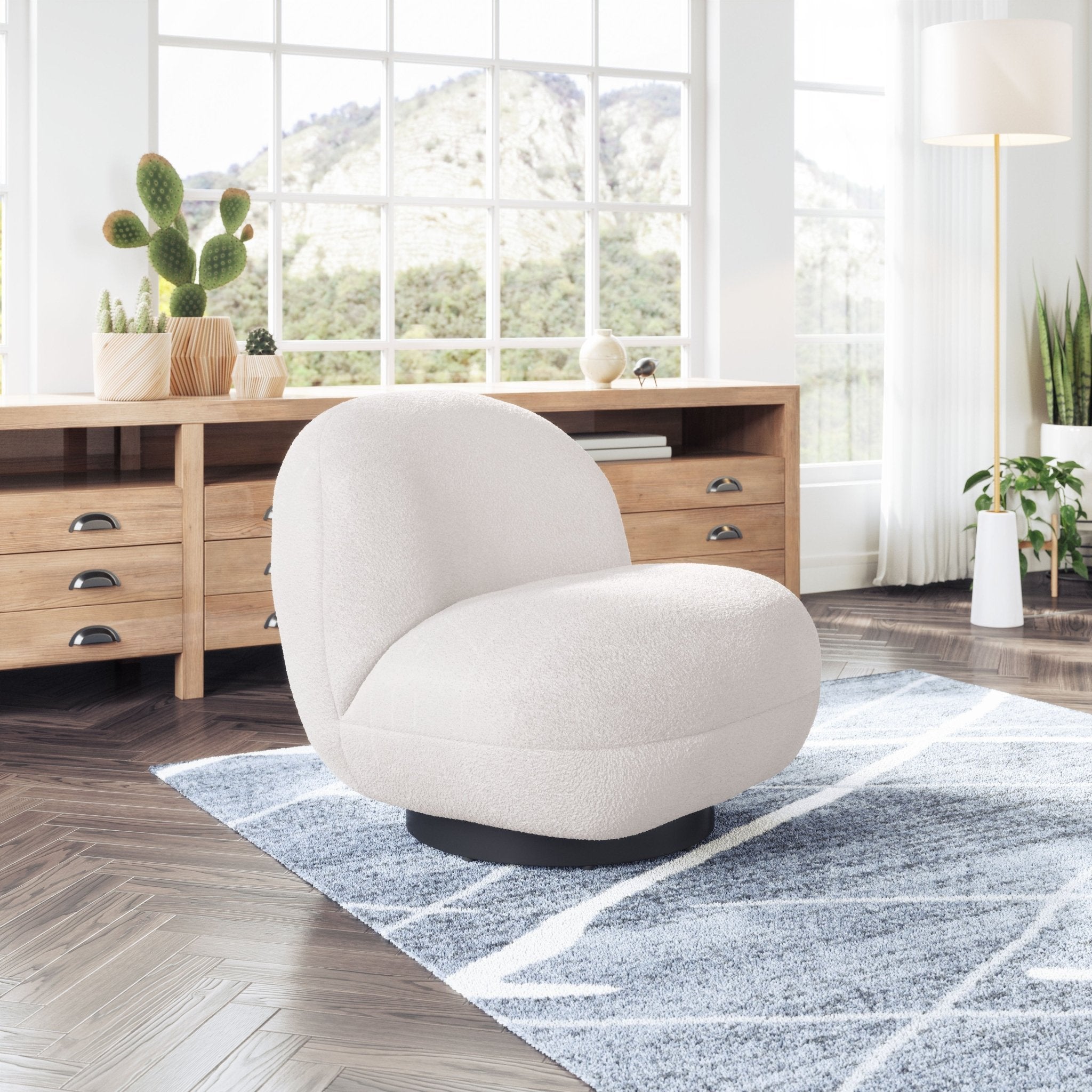 Myanmar Accent Chair Cream - Cozy Roots Decor