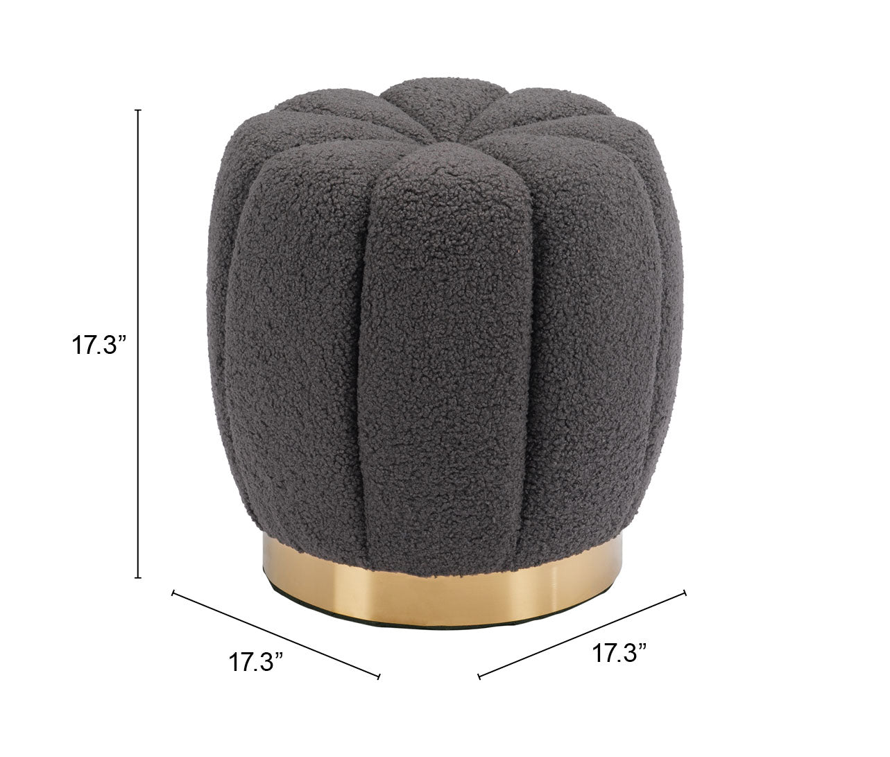 Napa Ottoman Dark Gray - Cozy Roots Decor