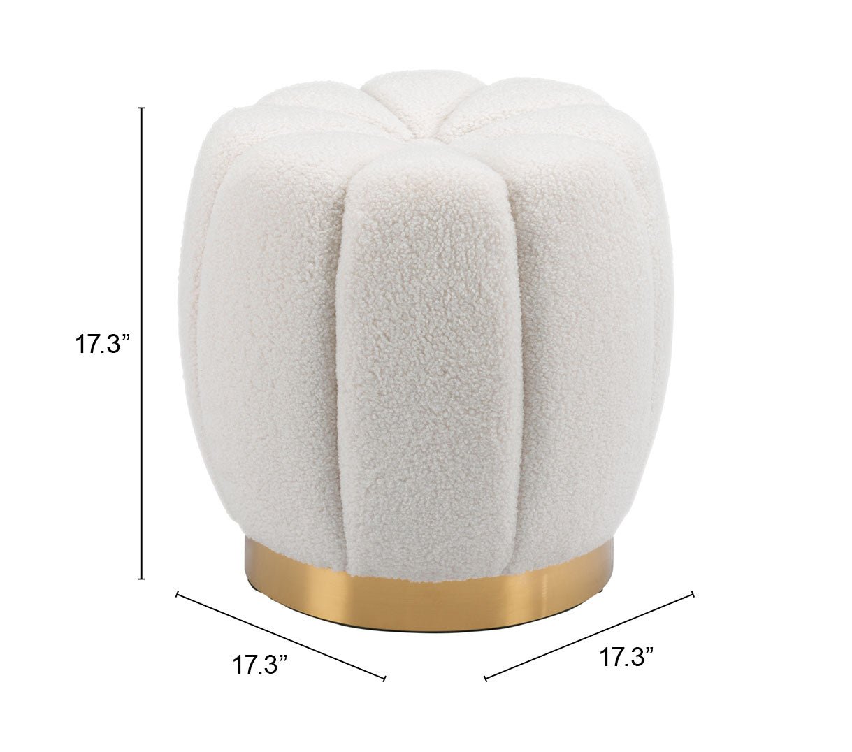 Napa Ottoman Ivory - Cozy Roots Decor
