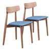 Newman Dining Chair (Set of 2) Walnut & Blue - Cozy Roots Decor